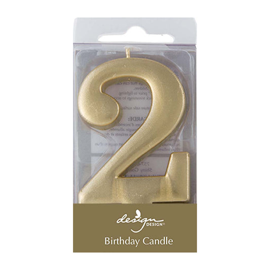 Gold Metallic Numeric Candle