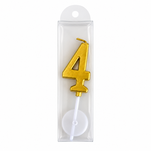 Gold Metallic Numeric Candle