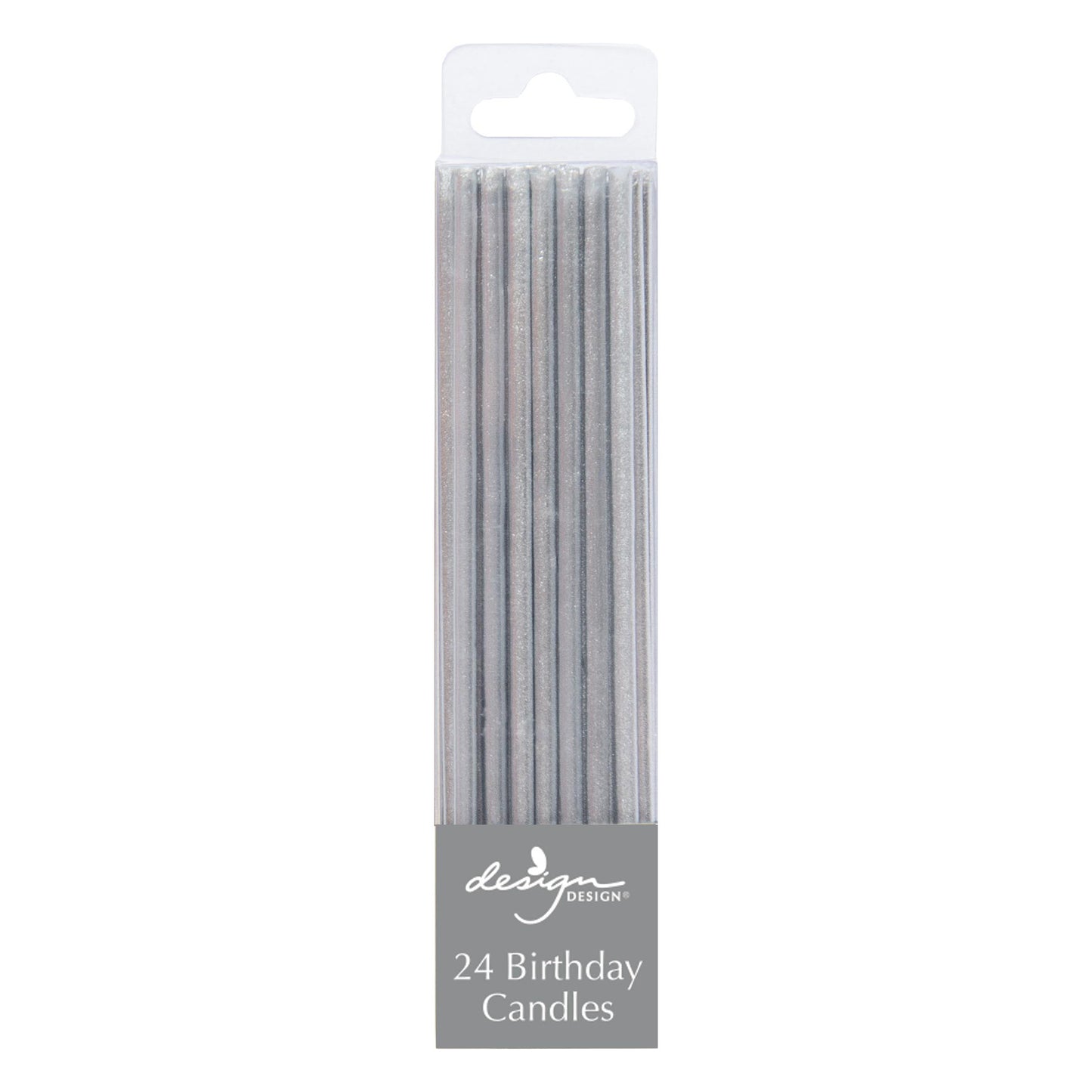 Metallic Thin Stick Candles-Silver